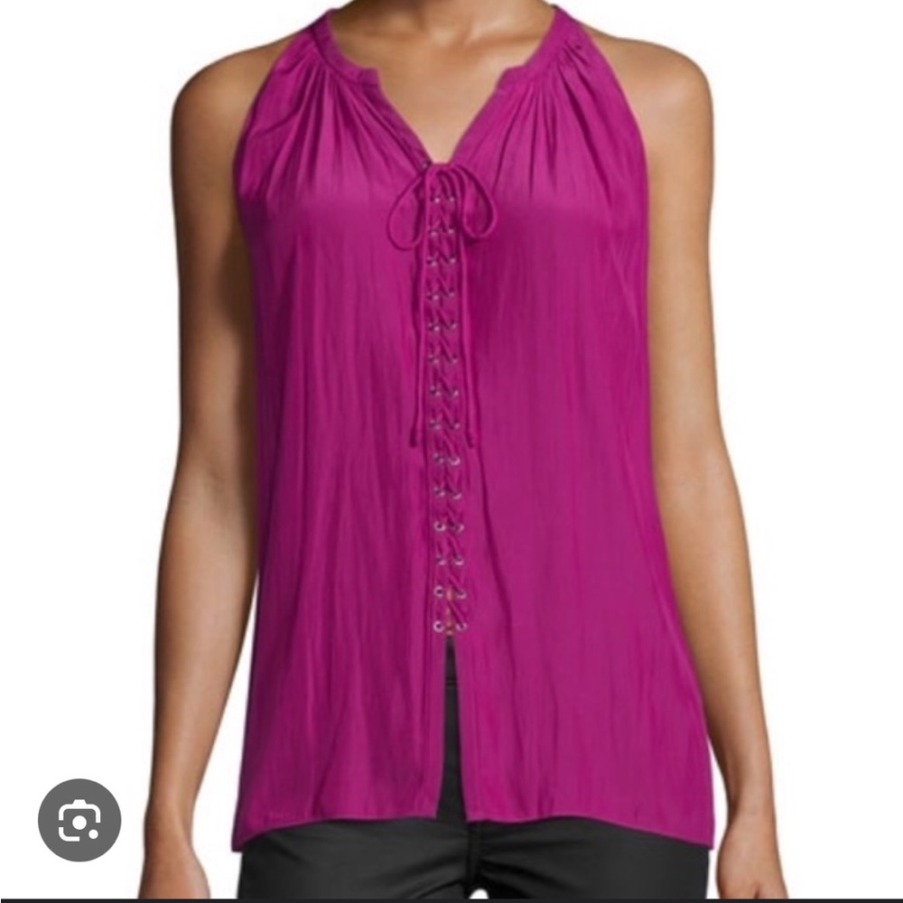 NAVY ramy brook top with lace up front